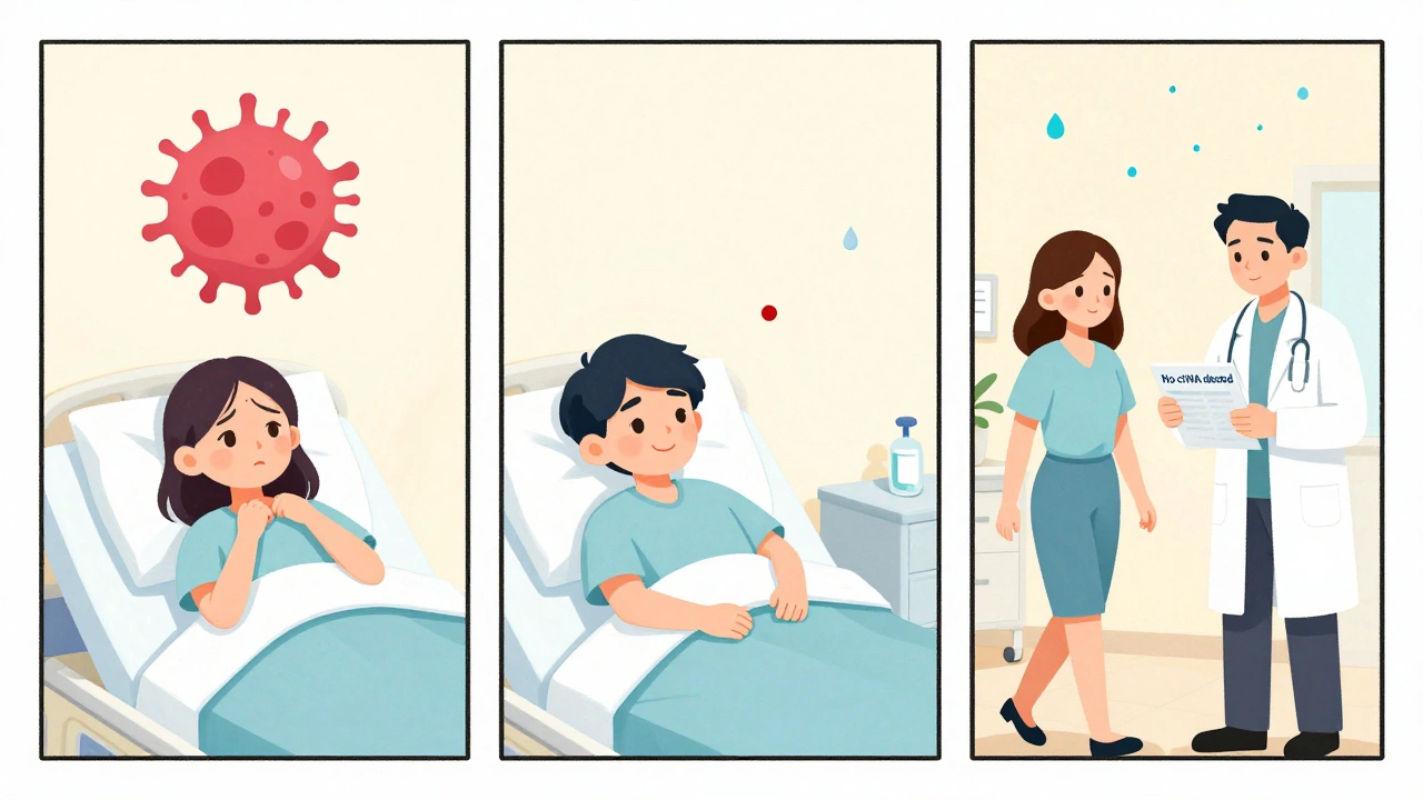 Patient&#039;s journey from worry to hope: tumor shrinks, then blood test shows no cancer DNA.