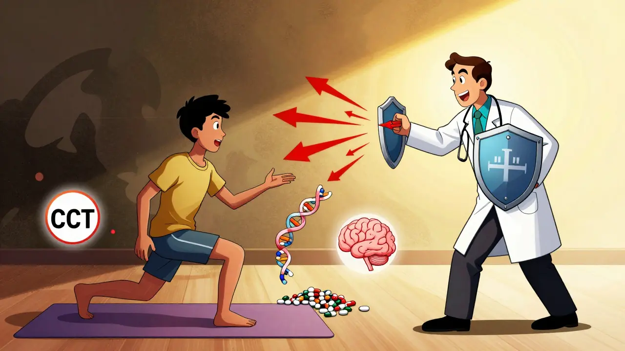 Doctor guiding patient toward holistic pain relief options