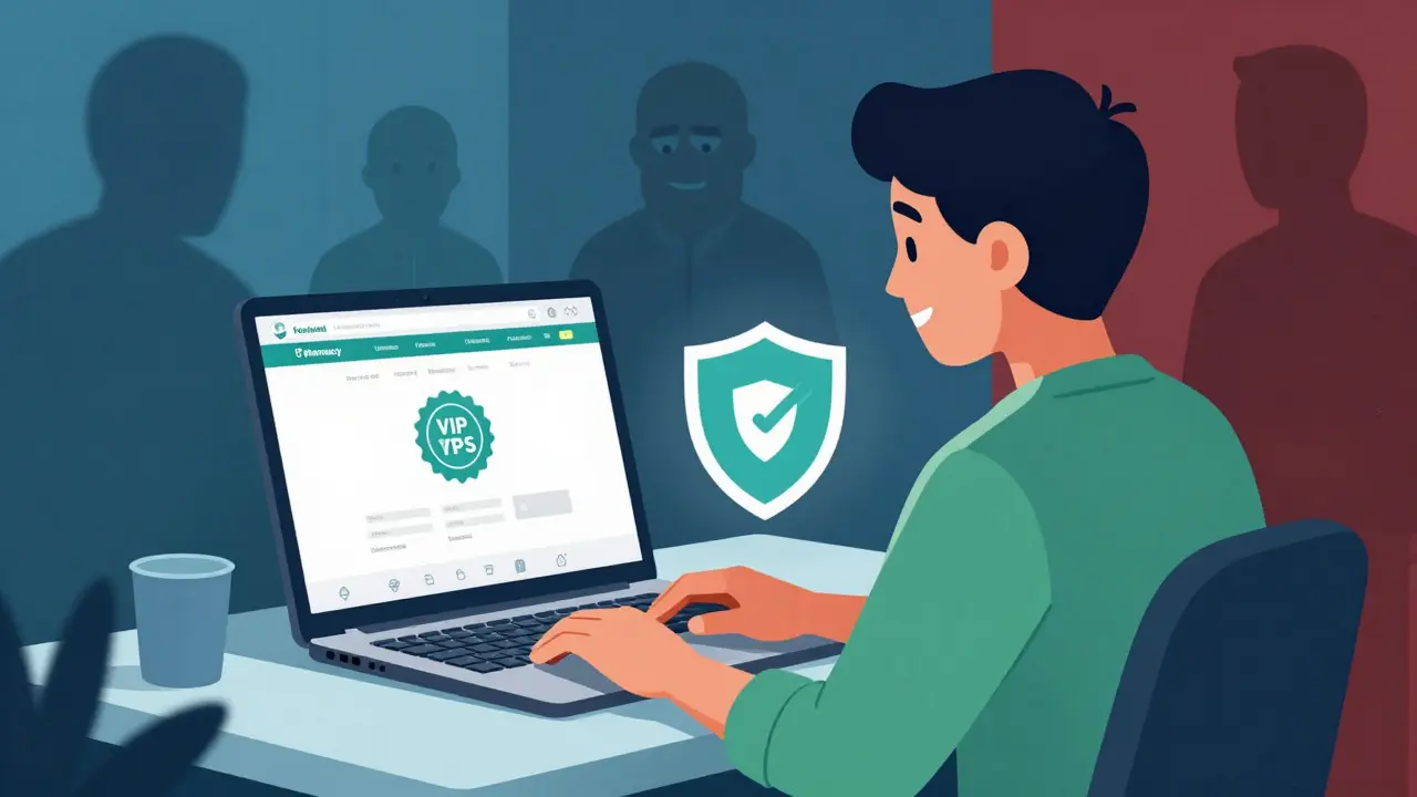 Safe online pharmacy shopping with verification seals